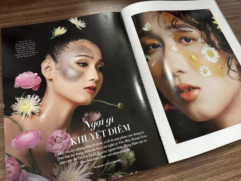Layout mùa xuân và mùa hạ Vân Miu thực hiện trên Harper's Bazaar 5/2022